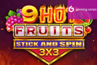 9 Hot Fruits Stick and Spin 3x3